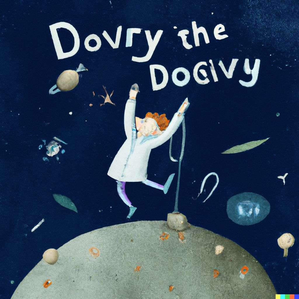 the discovery of gravity, greeting card illustration